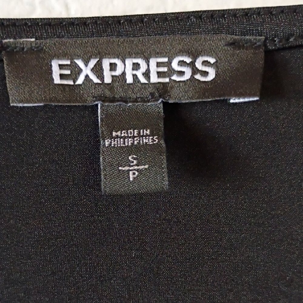 Express Elegant Black Drape Bodysuit Size S - Picture 7 of 8